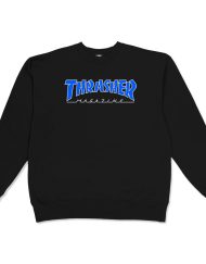 Sudadera de cuello THRASHER Mag. - Outlined Black Blue